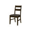 2 chaises de salle à manger de 37 po de hauteur, assise rembourrée en mélange de chenille brun, fabrication en bois massif, pour cadre de chambre et de cuisine