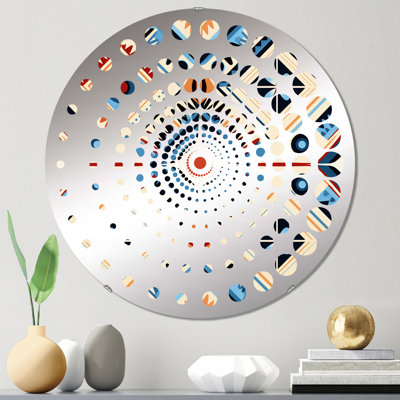 Miroir mural beige et bleu Tribal