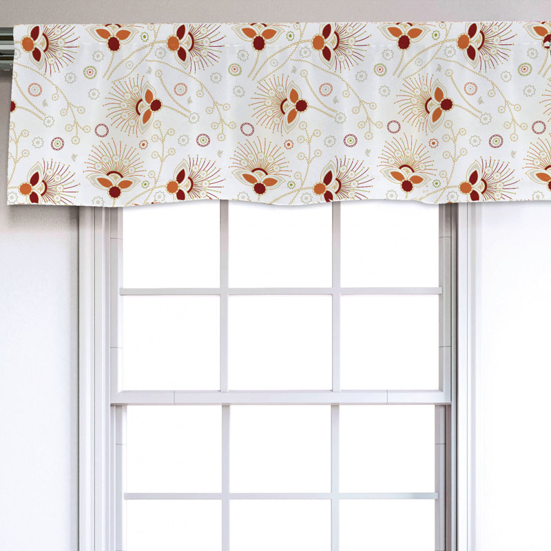 Sateen Floral Ruffled Window Valance