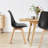 Set of 8 PU Leather Upholstered Kitchen Chairs With Solid Beech Wood Legs-924551339