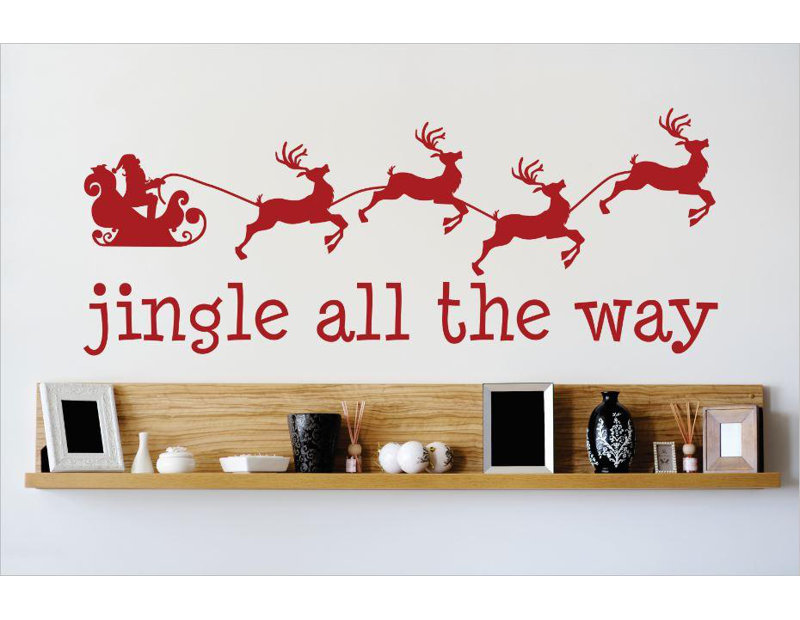 Décalcomanie murale tous the way jingle, H 8 po x l 20 po x P 0,16 po, Rouge