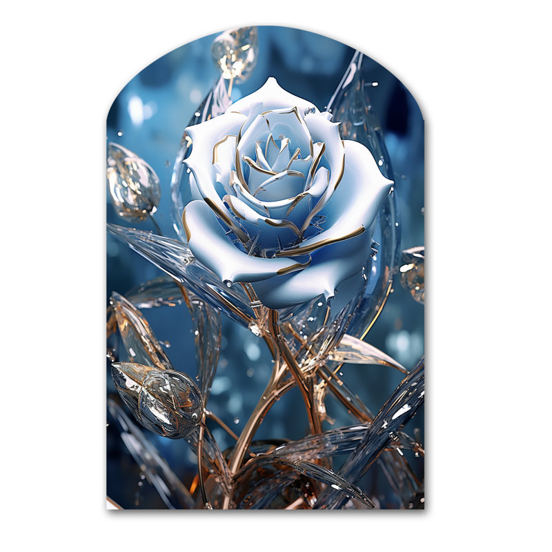 Cheshunt - art mural asymétrique en forme d'arche de rose, H 34 po x l 25 po