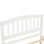 Lit simple en bois blanc avec lit gigogne - Fabrication solide pour une plateforme de chambre à coucher attrayante