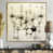 Toile avec cadre flottant or
