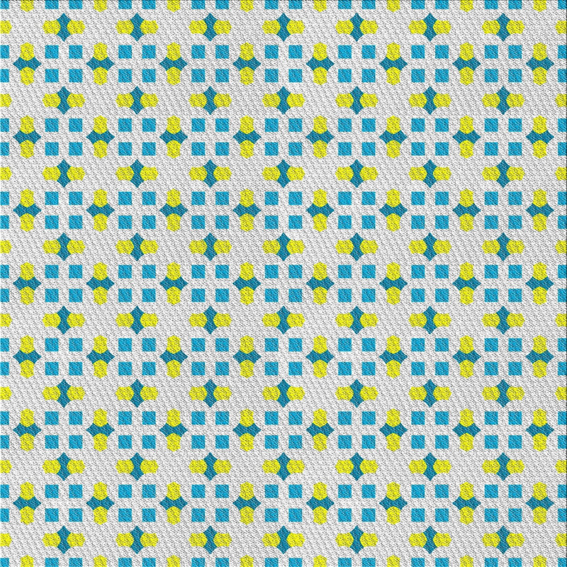 Tapis vert/gris à motifs Chamond, Carré 5 pi
