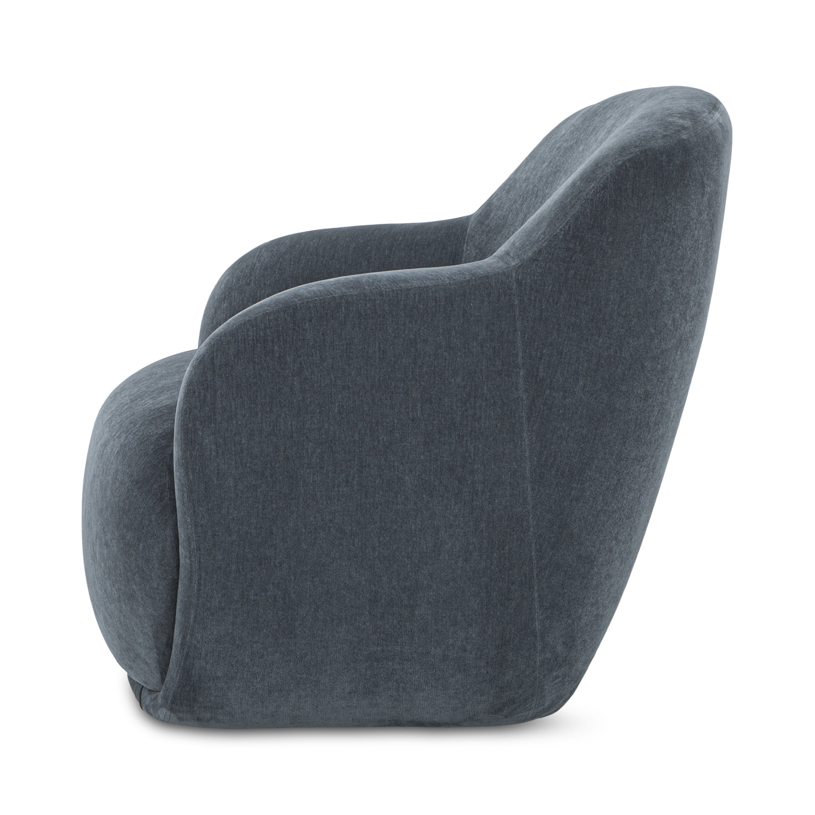 Laci Pine Lounge Chair, Slate Blue Chenille