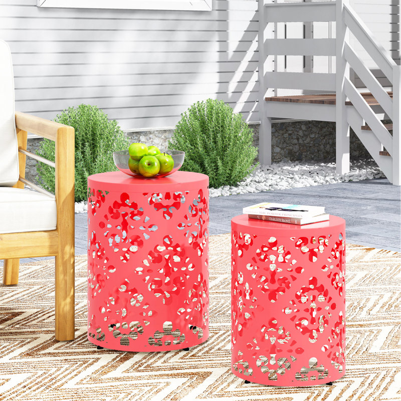 Table de bout en métal S / 2, Corail
