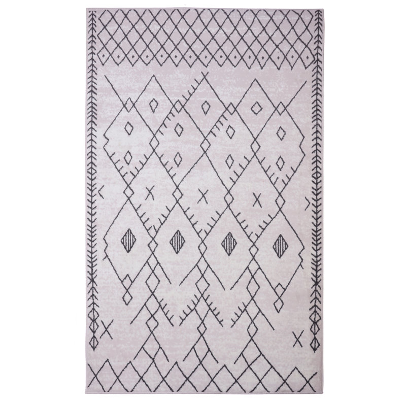 Geometric Indoor Rug, Rectangle 2' x 4'