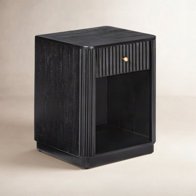 1-Drawer Open Mango Nightstand