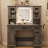 Farmhouse Vanity Desk With Mirror And Lights-196338112