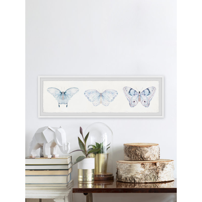 Butterfly Madness - Single Picture Frame Panoramic Painting, 25cm H x 76cm W x 3.81cm D