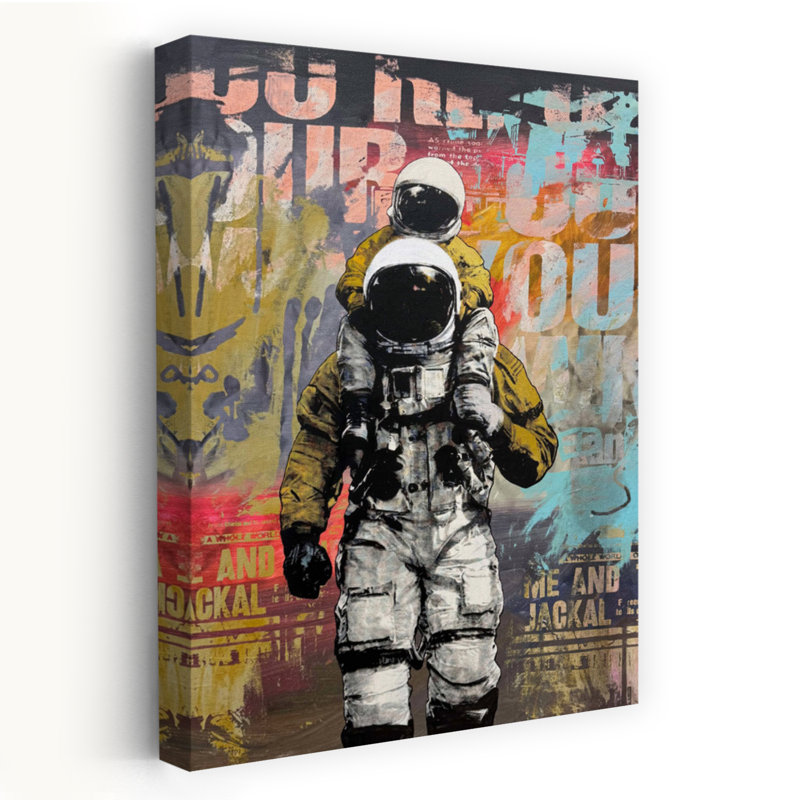 Urban Astronaut Adventures Abstract Colorful Modern Urban Wall Art Print, 91.44cm H x 60.96cm W