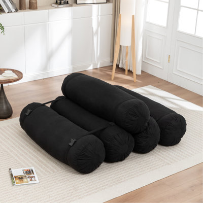 Corduroy Adjustable Floor For Different Configurations, Ideal Small Apartments And Game Rooms, 74.71 In Depth With Straps 5 Cylindrical Pillows, Great Relaxation Bedroom Office, 13 Height