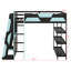 Lit mezzanine double pour lit double avec bureau, structure de lit mezzanine en bois massif avec lumières DEL, ports USB et tablettes, lit double pour jouer avec bureau-1571588410