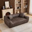 Causeuse surdimensionnée en similicuir 2 places avec coussins décoratifs-133015836