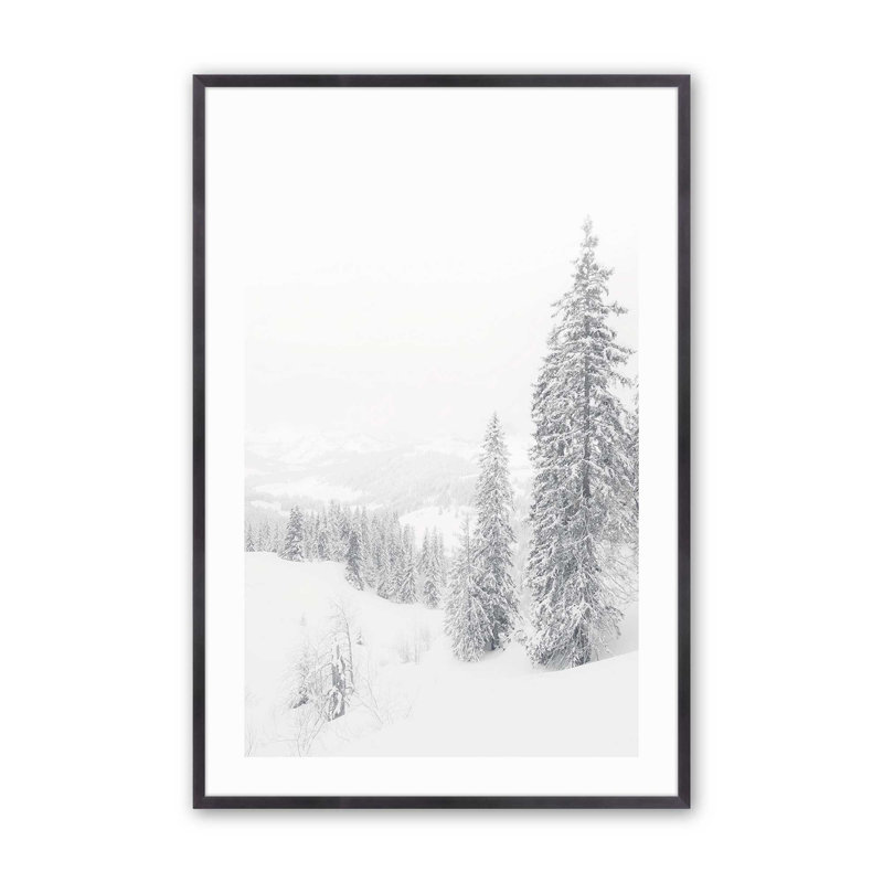 «Winter's Embrace», dans un cadre, Cadre en zinc patiné, H 17,25 po x l 13,25 po x P 1,25 po