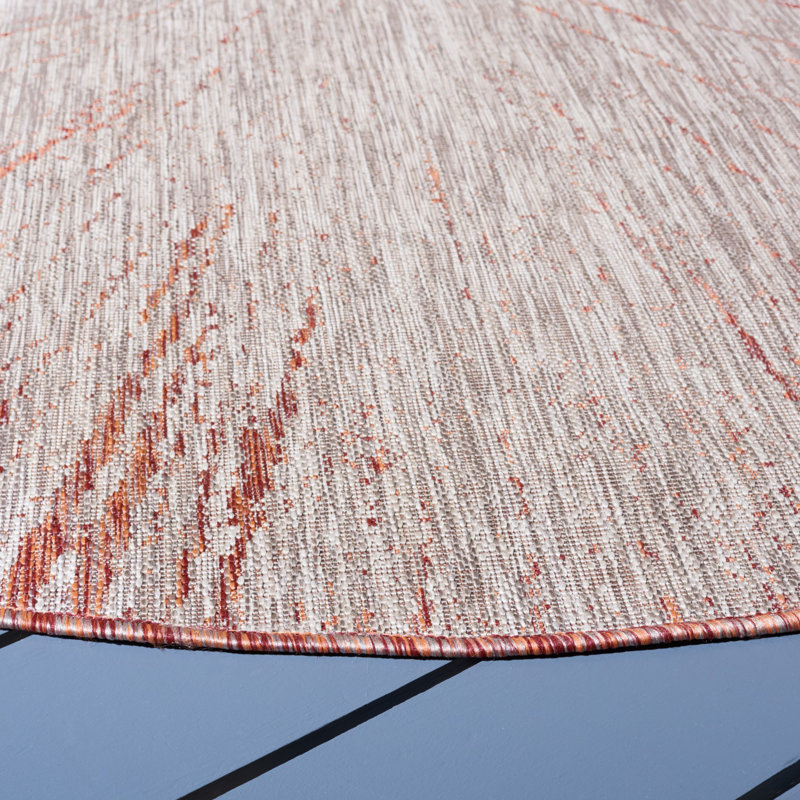 Damin Performance Abstract Indoor/Outdoor Area Rug, Square 6'7"