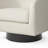 Everett Applewold Upholstered Ivory Velvet Swivel Barrel Chair with Solid Wood Base-1176152737