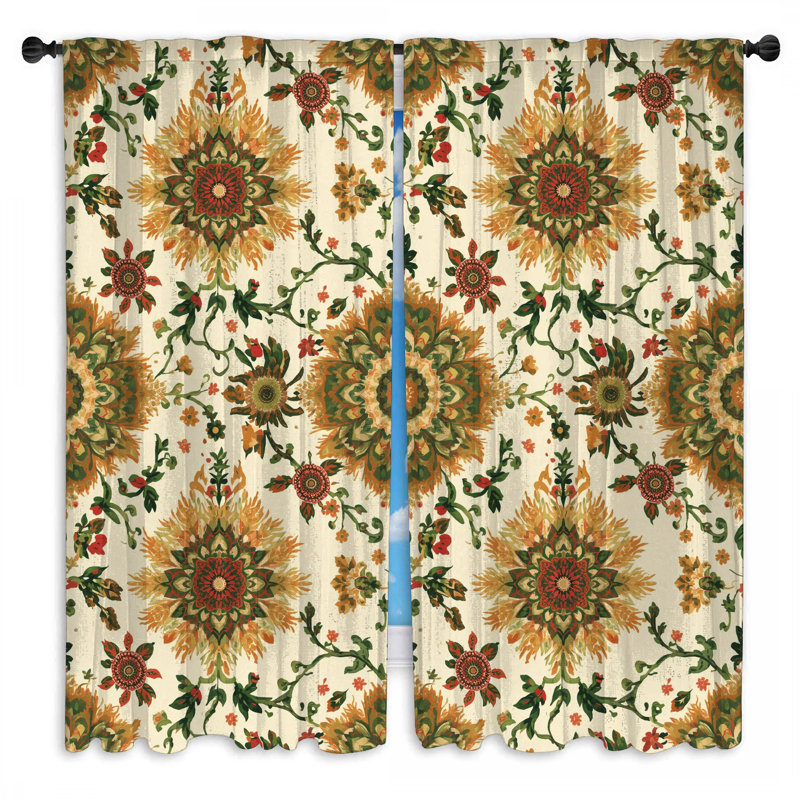 Rideau obscurcissant à motif de médaillon floral - 2 panneaux, 20 po x 50 po - 2 panneaux, Sheer