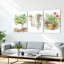 Impression sur toile florale et botanique, ensemble de 3-491575937