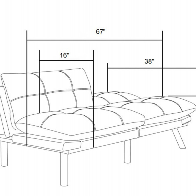 Modern Convertible Sofa Bed, Light Gray Microfiber