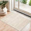 Tapis lavable à rayures rétro antidérapant (beige)-490636185-471381059