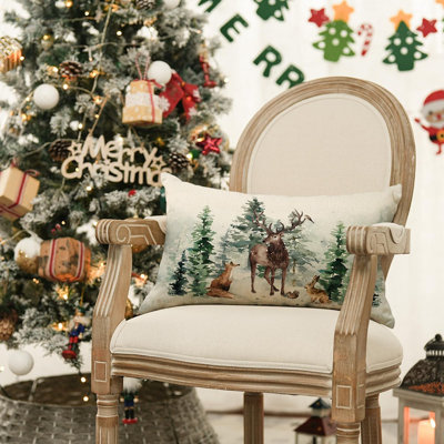 Housse de coussin de Noël, arbres de Noël, housses de coussin pour Noël, hiver, 12 x 20 pouces