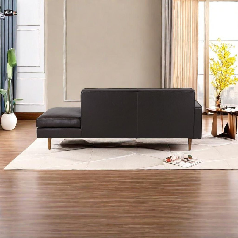 Chaise longue en similicuir Luxury, Orienté à gauche (vu de face)