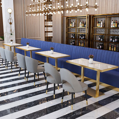 Ensemble de banc rembourré double en velours de restaurant