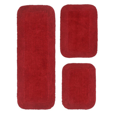Aceyon Plush Cotton 3 Piece Bath Rug Set