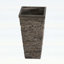 Grand pot à fleurs MGO à effet de pierre gris - Grand pot d'intérieur d'intérieur carré à texture de brique réaliste, contenant résistant aux intempéries pour arbres, arbustes et grandes plantes