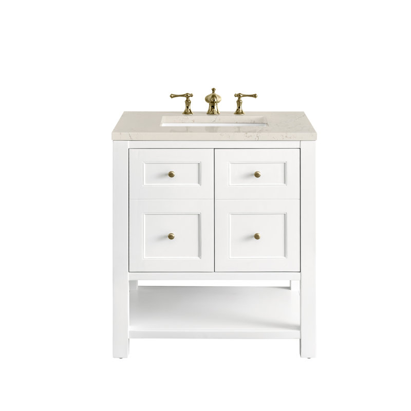 Breckenridge 30'' W Single Vanity, Bright White, Siberian, 8" Widespread