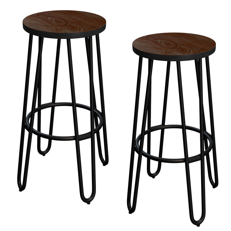 Lavish Home Set of Two 24-Inch Backless Bar Stools with Hairpin Legs,  Counter Stool (24” Seat Height)
