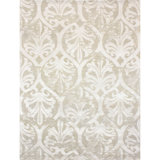 Hand Knotted Area Rug in Beige/White