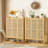 Bamboo Shoe Cabinet 6 Tier Shelves Shoe Storage Organizer Rack With 3 Hollow Doors