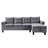 Sectional Sofa Set For Living Room With L Shape Chaise Lounge ,Cup Holder And Right Hand With Storage Chaise Modern 4 Seat (Grey) --Right Chaise With Storage