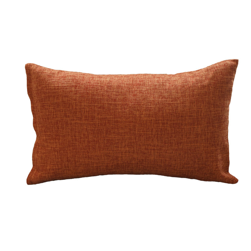 Set of 2 Throw Pillow Covers With Inserts – 12"x20" Decorative Throw Pillow Full Sets, Polyester/Polyfill, Orange