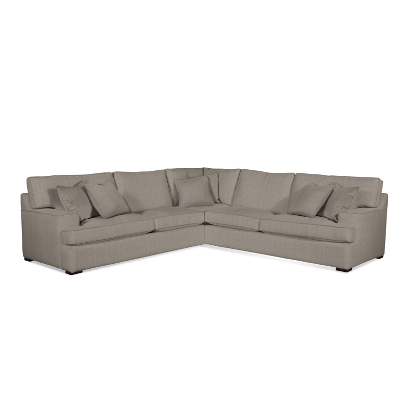 Bridgetown 3 - Piece Upholstered Sectional, Stone Crypton Performance; 0884-83, Java Finish