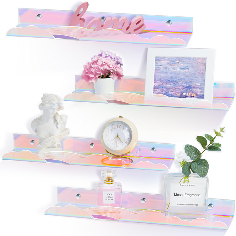 Rozann Floating Shelf, Iridescent