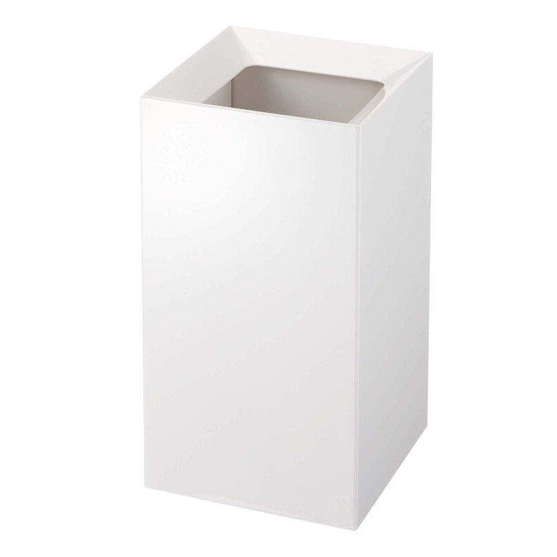 Poubelle Yamazaki Home, poubelle moderne avec poignée, 2,5 gallons, 10 litres, Blanc
