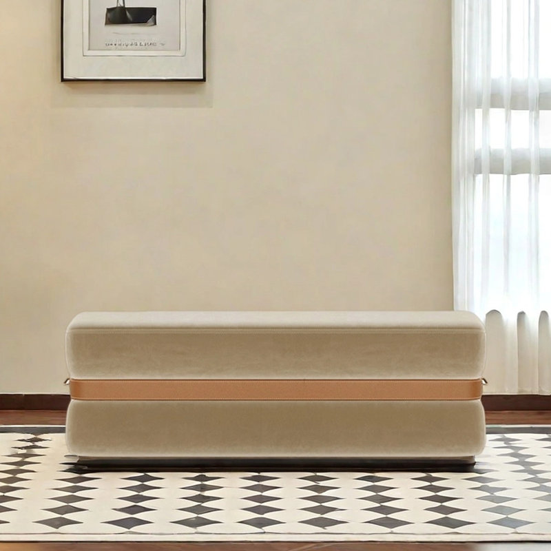Canapé en tissu, H 16,54 po x l 55,12 po x P 16,54 po