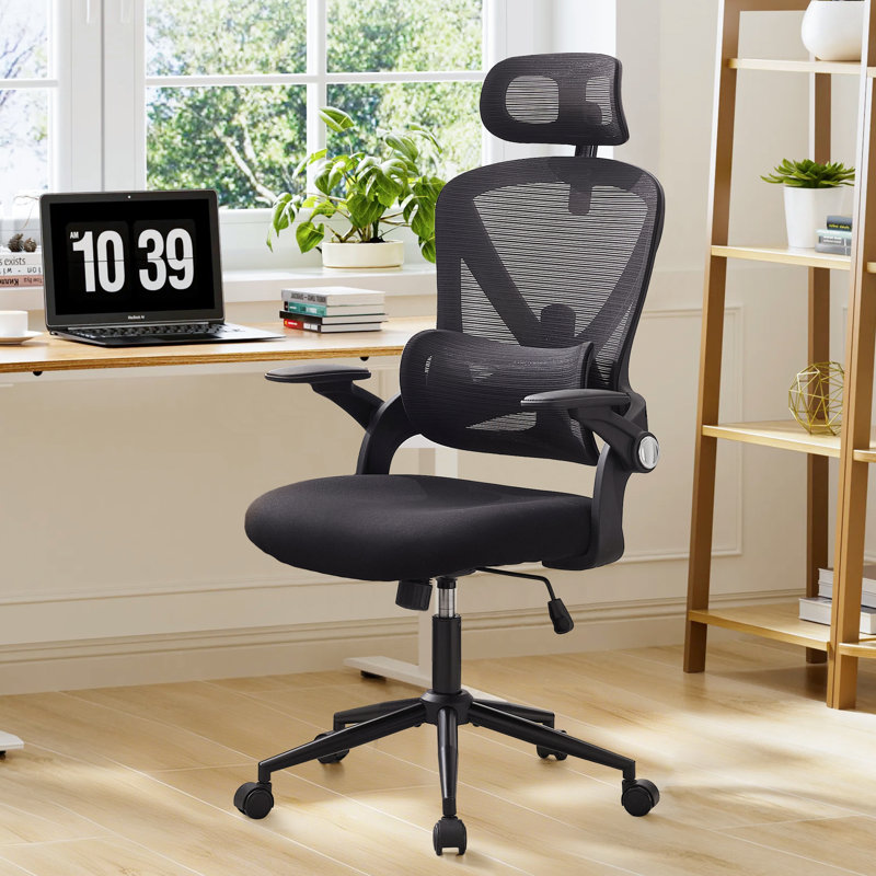 Tarangini Office Chair with Headrest, Black, Black