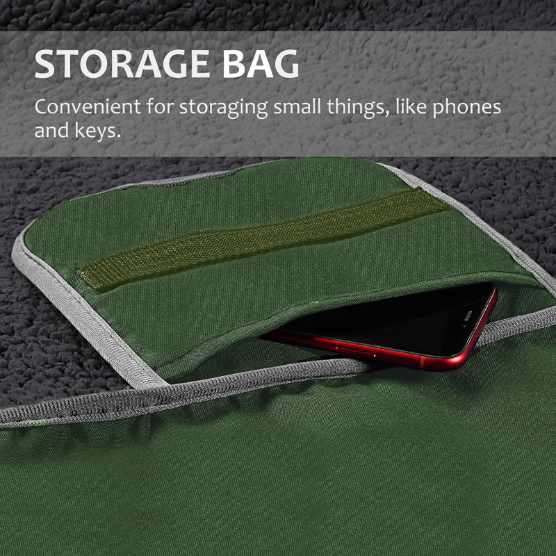 Couverture imperméable pour l'extérieur Tirrinia, Vert / noir, L 51 po x L 59 po