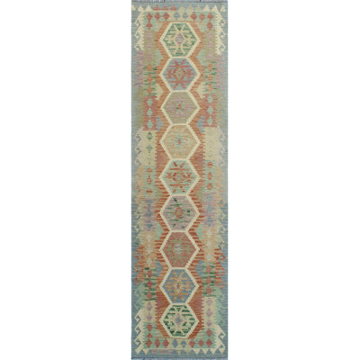 Sun Faded Flatweave Makbule Rust Runner