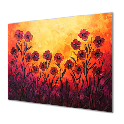 Sunset Violets In The Horizon I - Floral Metal Decor, Violets Metal Print