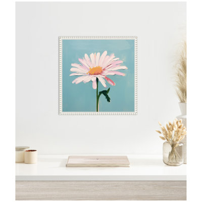 «Delicate Daisy 1 Teal» par Rochelle, reproduction d'art sur toile encadrée