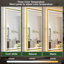 Miroir de salle de bain à DEL avec lumières, miroir de salle de bain éclairé à l'avant et à l'arrière avec anti-buée, miroirs muraux éclairés, température de 3 couleurs, à intensité variable-268698507-268698511