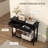 Console Table with 2 Drawers and Storage Shelf for Hallway Bedroom-166366510