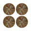 Pheasant Feathers Yellow Vegan Leather Round Coasters-409682784