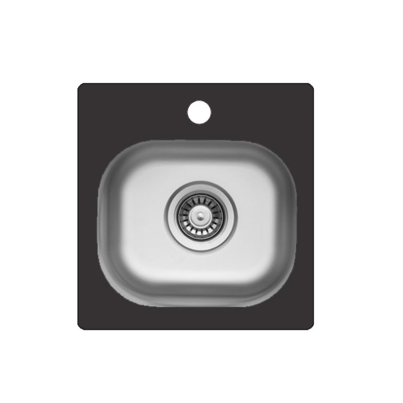 15" Black Glass, Bar Sink, Topmount